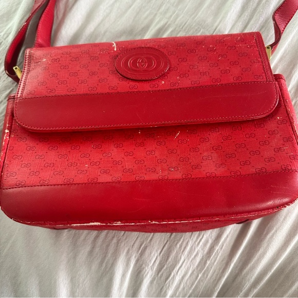 GUCCI Vintage Red Monogram Crossbody Bag with original Box and Dustbag - Picture 15 of 15